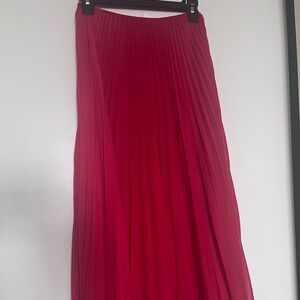 H&M Red Maxi Pleaded Skirt, Women's Size S